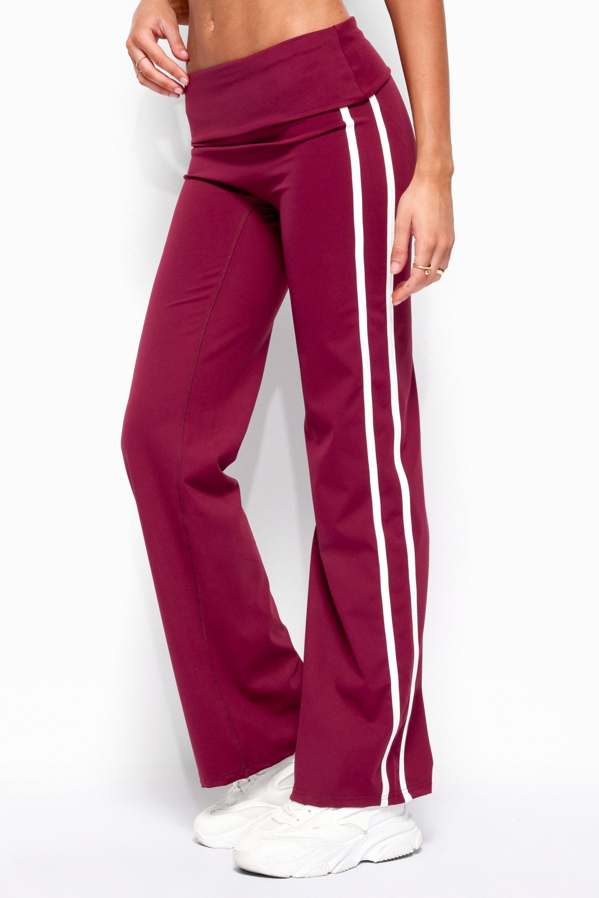 Anica Stripey Mid Rise Foldover Pants