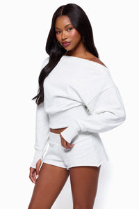 Hennie Off Shoulder Fleece Sweatshirt