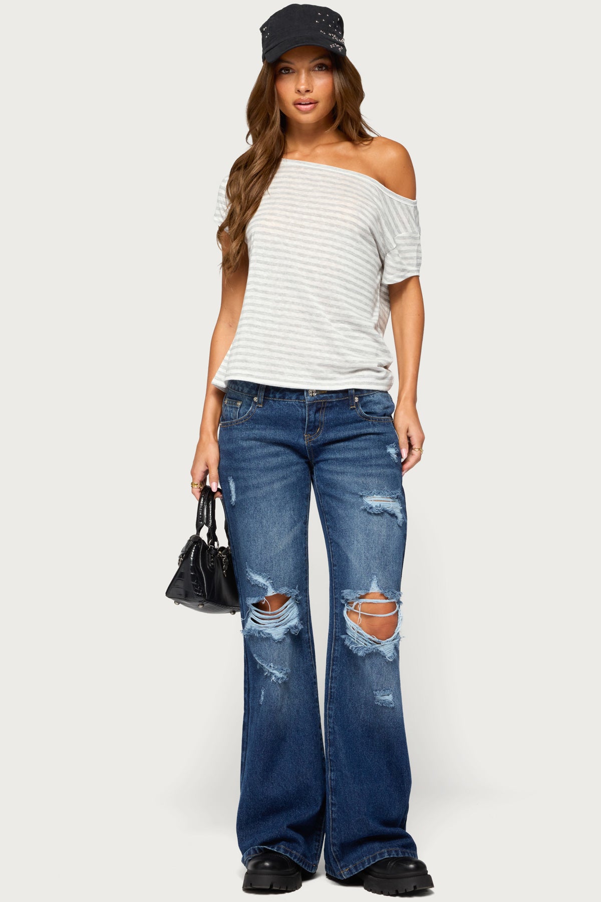 Chanelle Off Shoulder Striped Top