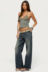 Ramone Mixed Stud Halter Top