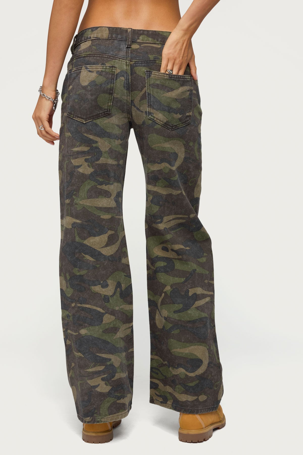 Soya Camo Low Rise Baggy Jeans