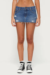 Nylah Distressed Denim Skort
