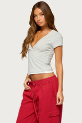 Yannah Striped Layered V Neck Top