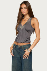 Brise Studded Draped Top