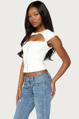Dava Hook & Eye Cutout Corset