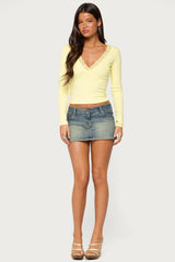 Aima Lacey V Neck Top