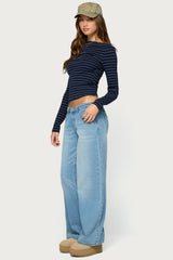 Tamarya Striped Long Sleeve Top