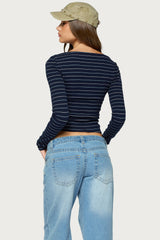 Tamarya Striped Long Sleeve Top