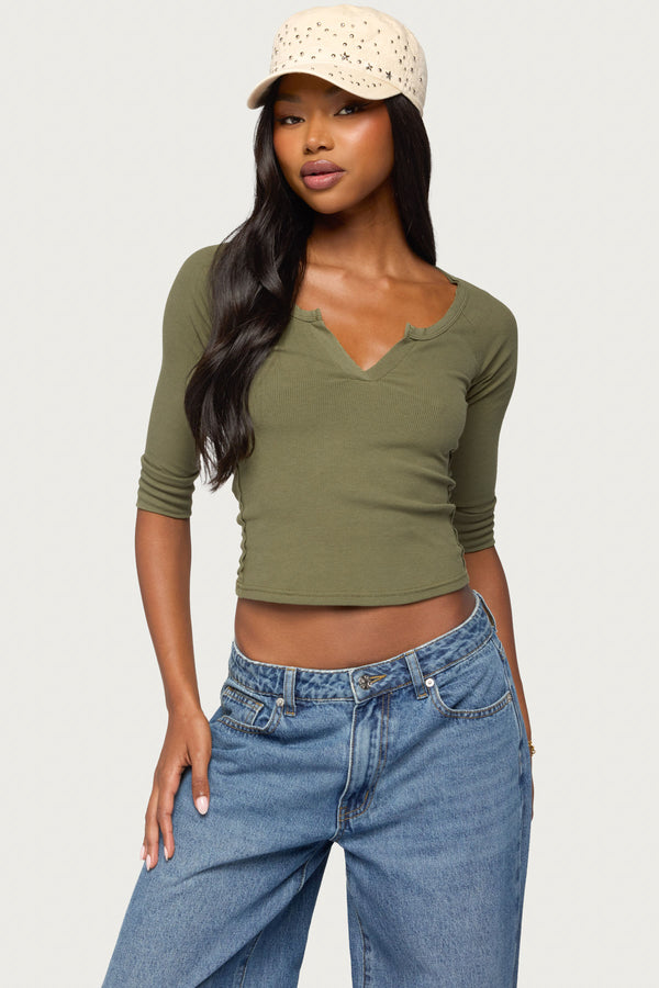 Parla Notch Scoop Neck Top