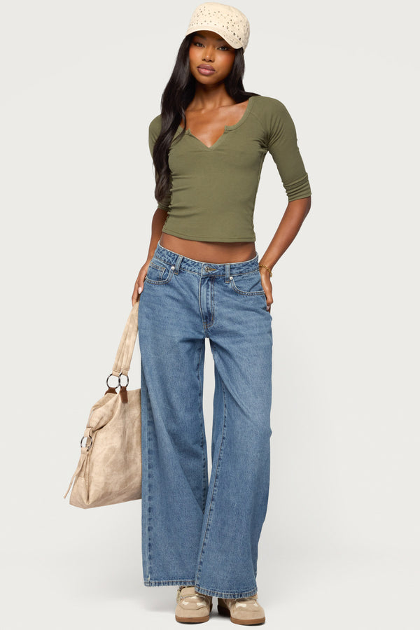 Parla Notch Scoop Neck Top