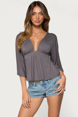 Kleoh V Neck Babydoll Top