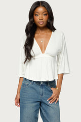 Kleoh V Neck Babydoll Top