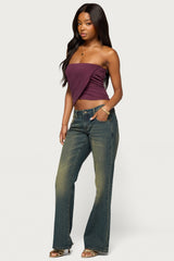 Amei Asymmetric Strapless Wrap Top
