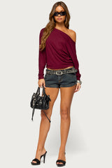 Pleated Low Rise Denim Micro Shorts