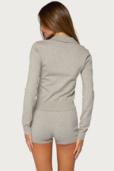 Edele Knit Long Sleeve Polo Top