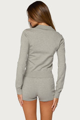 Edele Knit Long Sleeve Polo Top