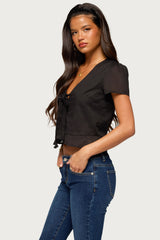 Rhorie Cotton Button Up Top