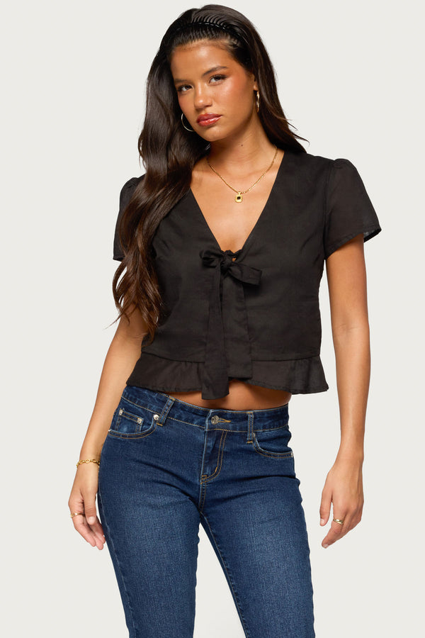 Rhorie Cotton Button Up Top