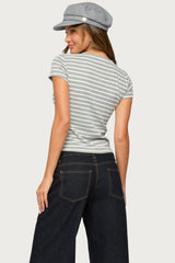 Bonita Striped Button Up Top