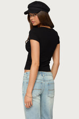 Aino Crochet Ribbed Top