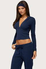 Natashah Hooded Long Sleeve Top