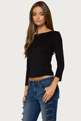 Bailie Lace Back Quarter Sleeve Top