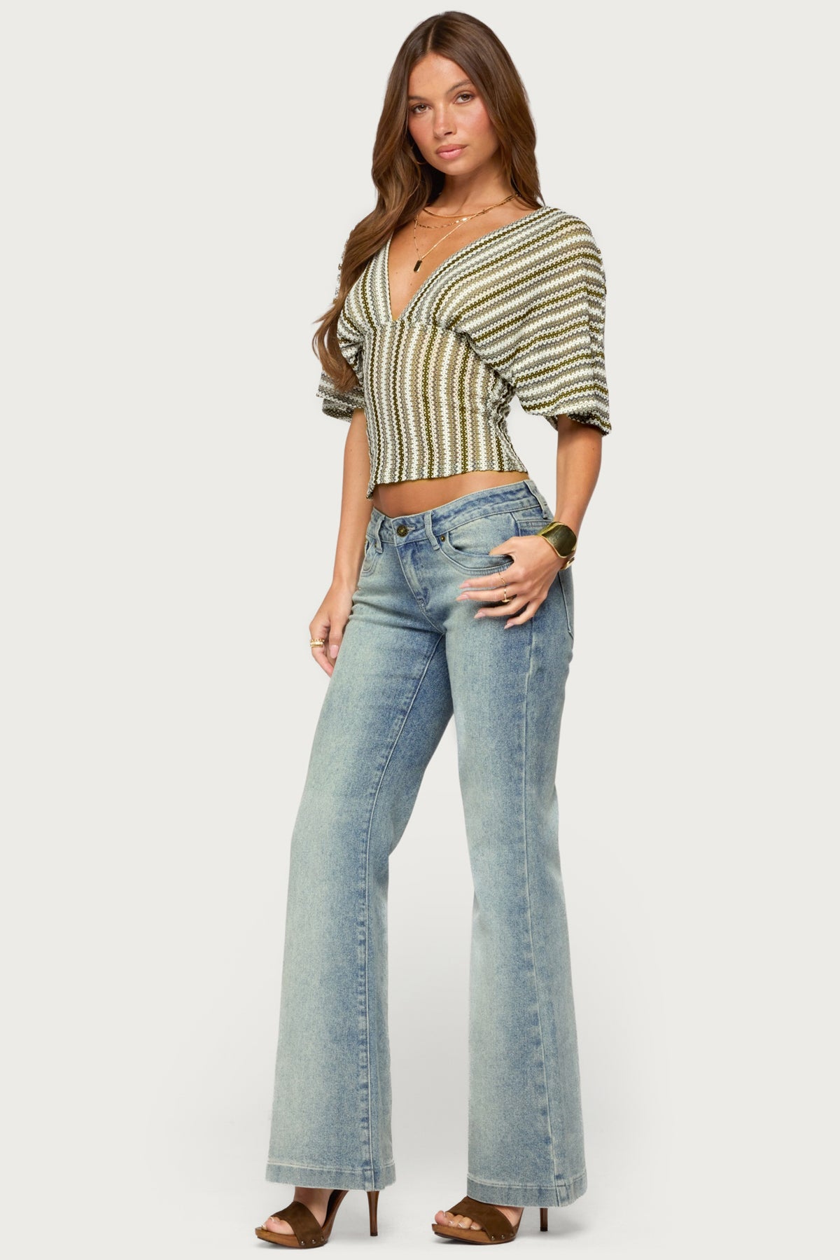 Alwyn Flutter Crochet Zigzag Top