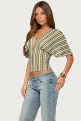 Alwyn Flutter Crochet Zigzag Top