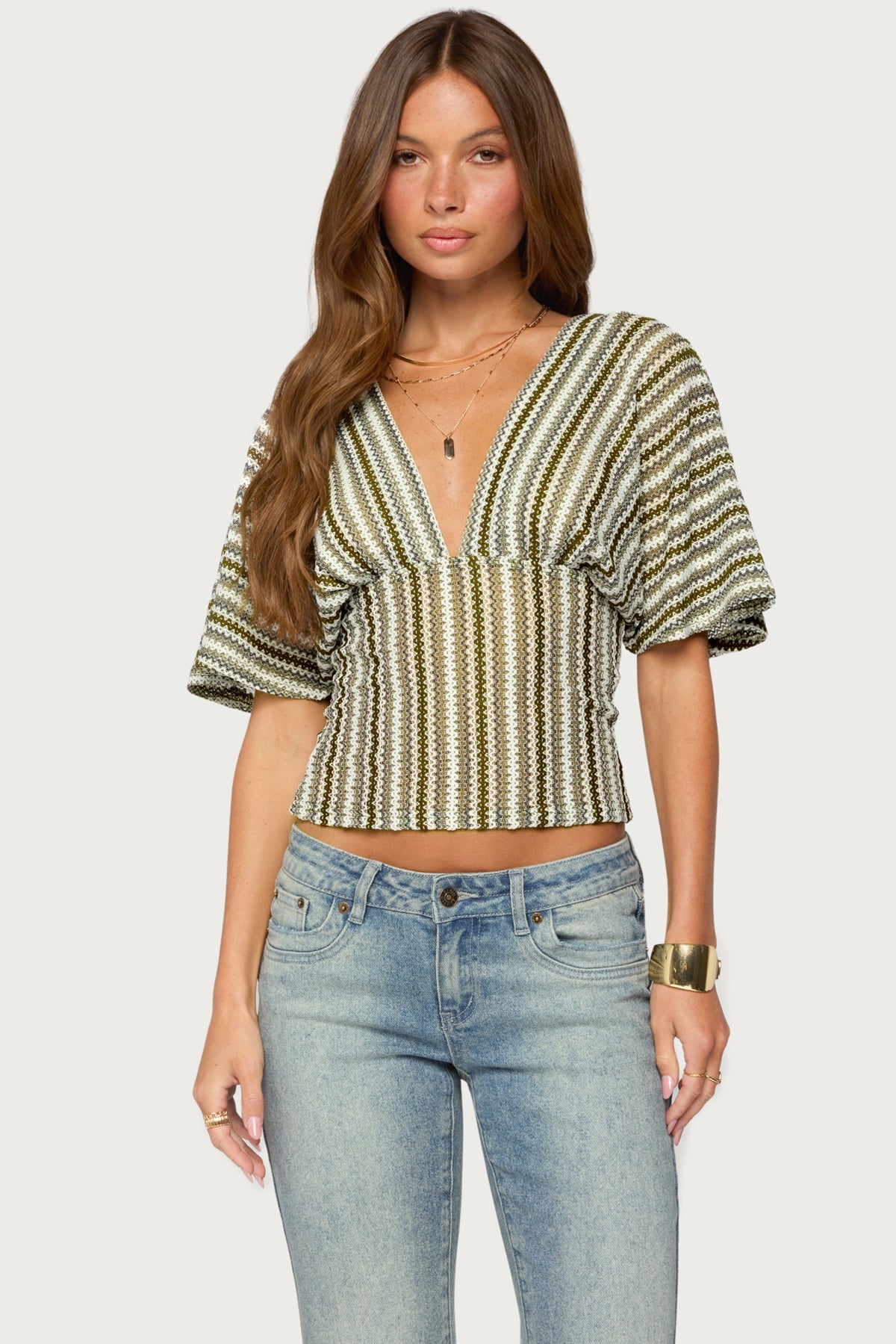 Alwyn Flutter Crochet Zigzag Top