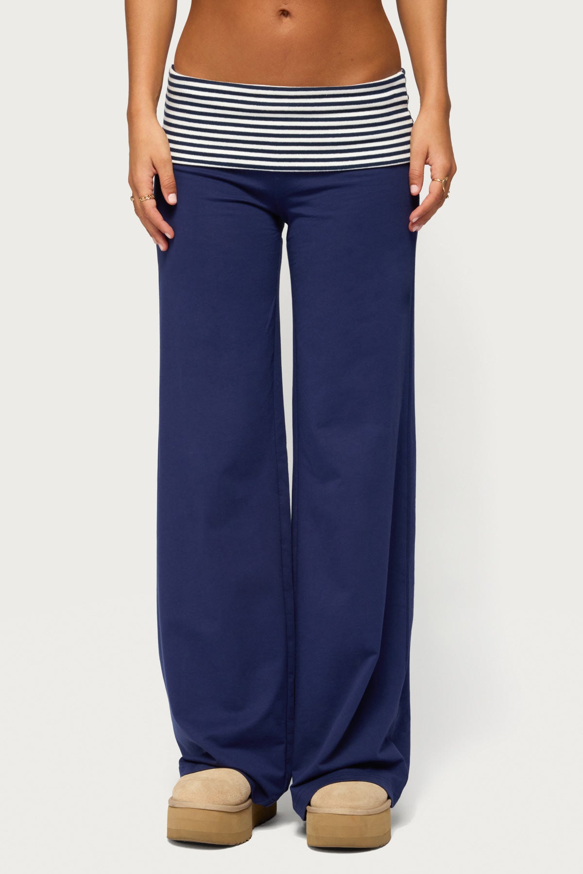 Maci Striped Foldover Pants