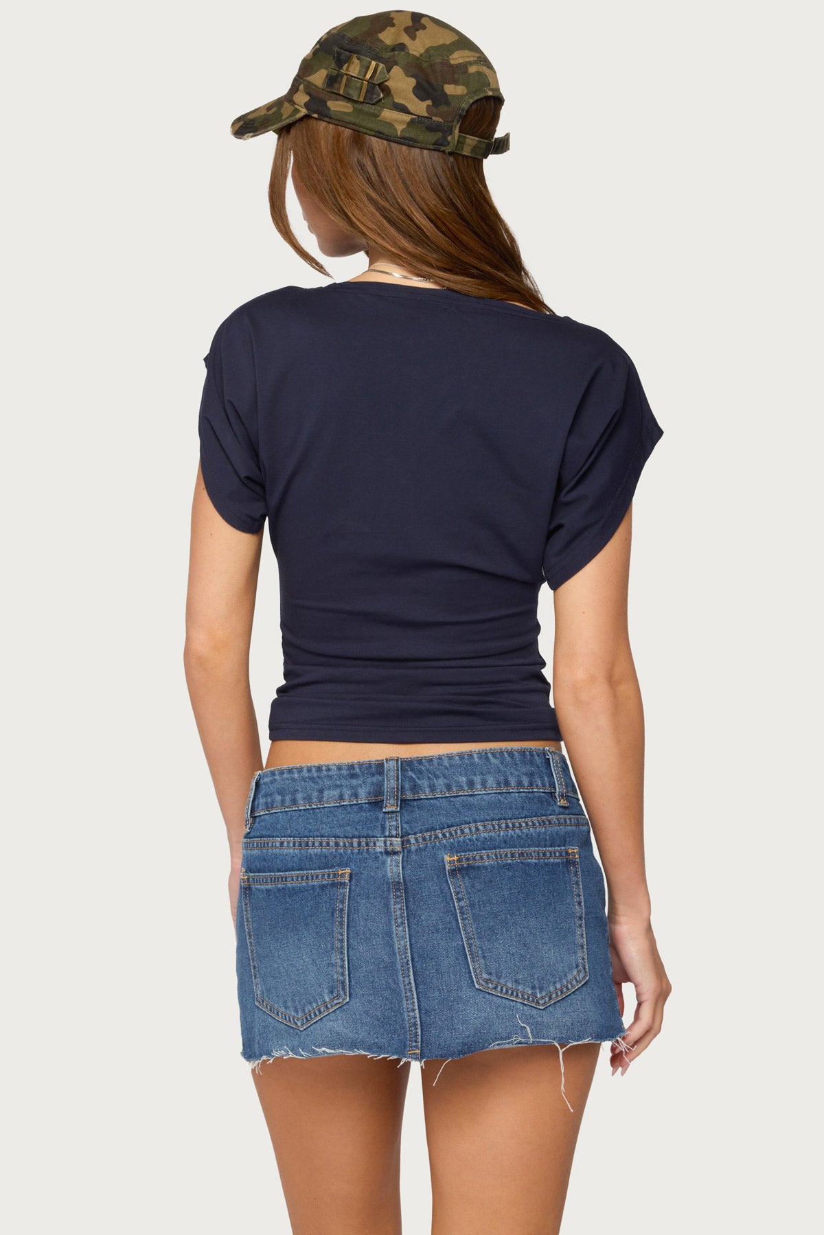 Katy Boat Neck Ruched Top
