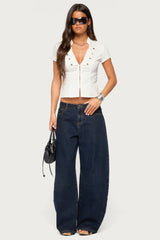 Yali Woven Napoleon Top