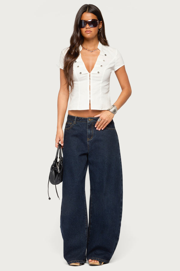 Yali Woven Napoleon Top