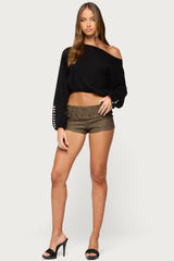 Darsy Faux Leather Micro Shorts