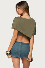 Deia Side Tie Layered Cropped Top