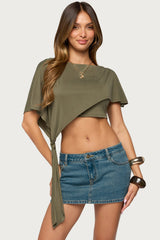 Deia Side Tie Layered Cropped Top