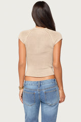 Ganni Keyhole Cutout Knit Top