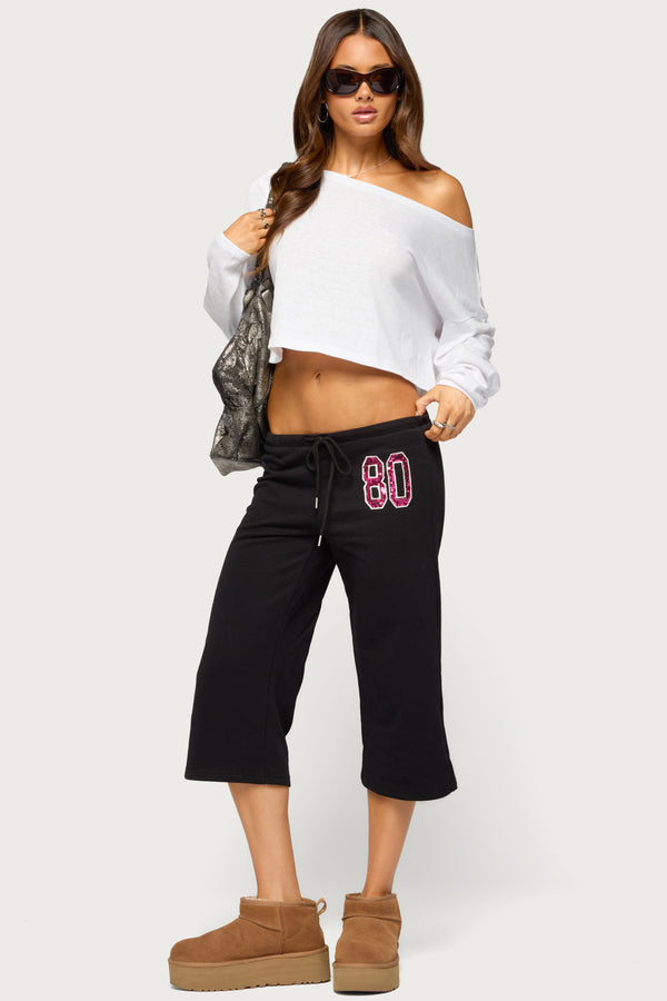 80 Sequin Capri Sweatpants