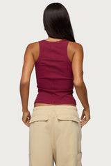 80 Stripey Ribbed Tank Top