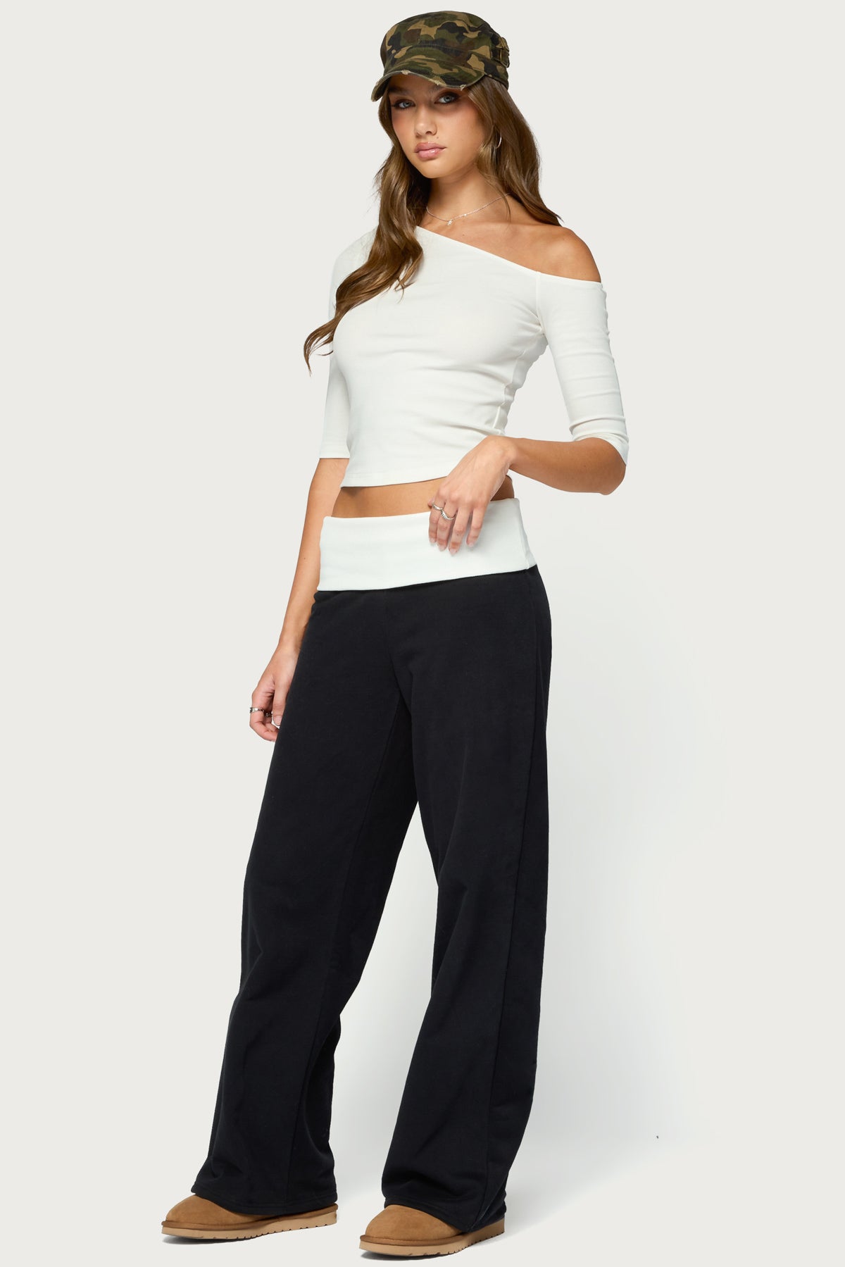 Abie Off Shoulder Three-Quarter Sleeve Top