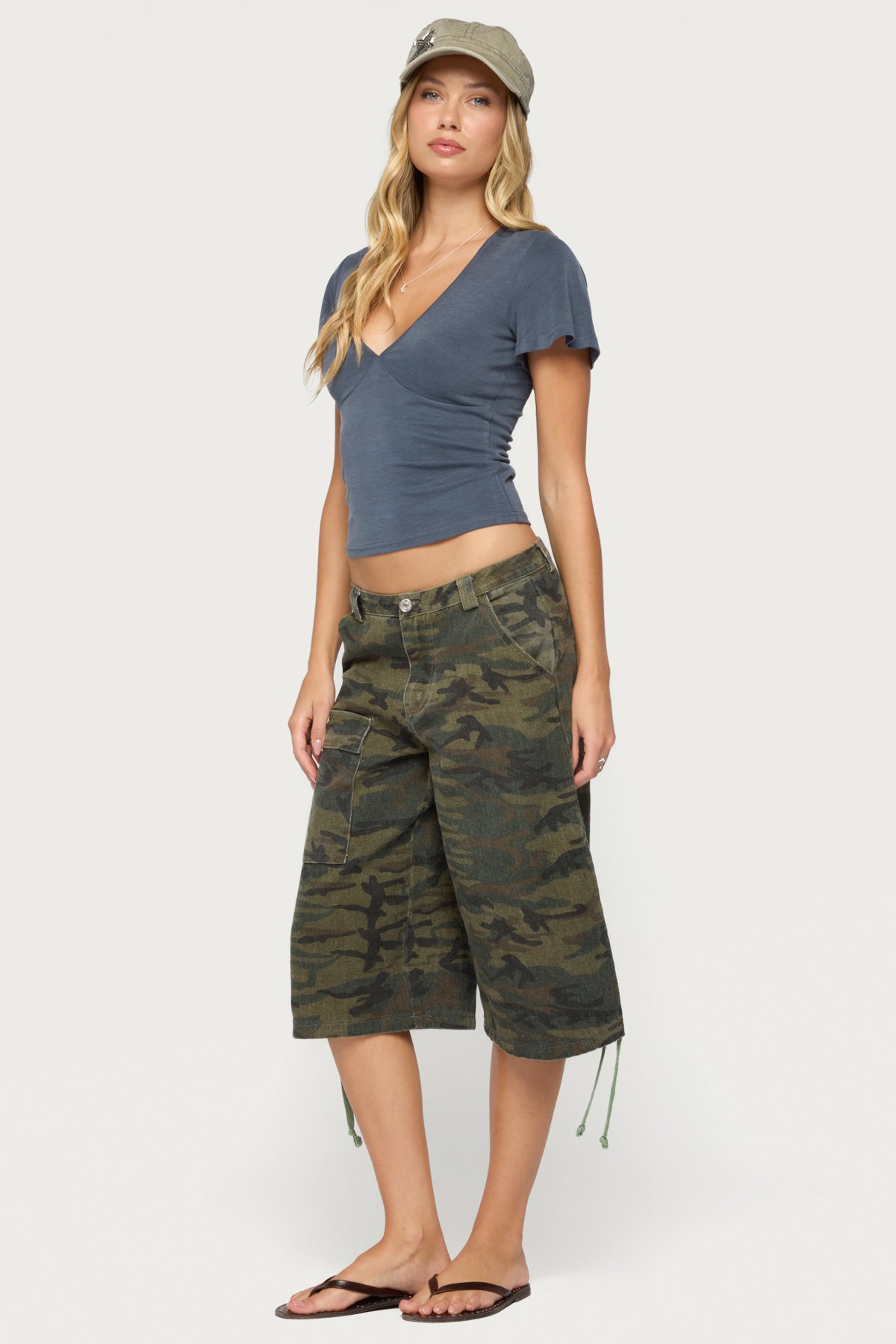 Naci Flutter V Neck Top