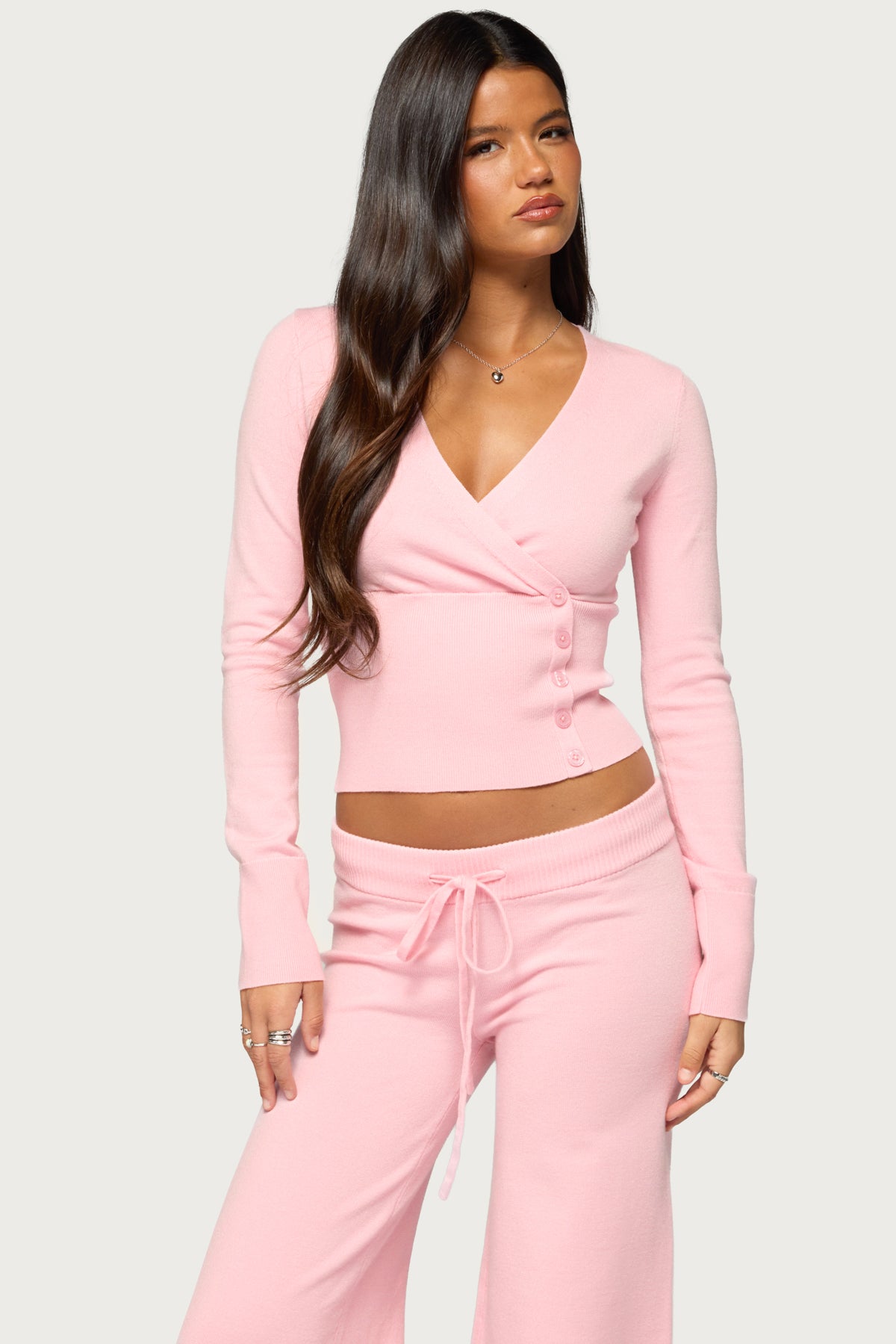 Eddie Knit Long Sleeve Wrap Top