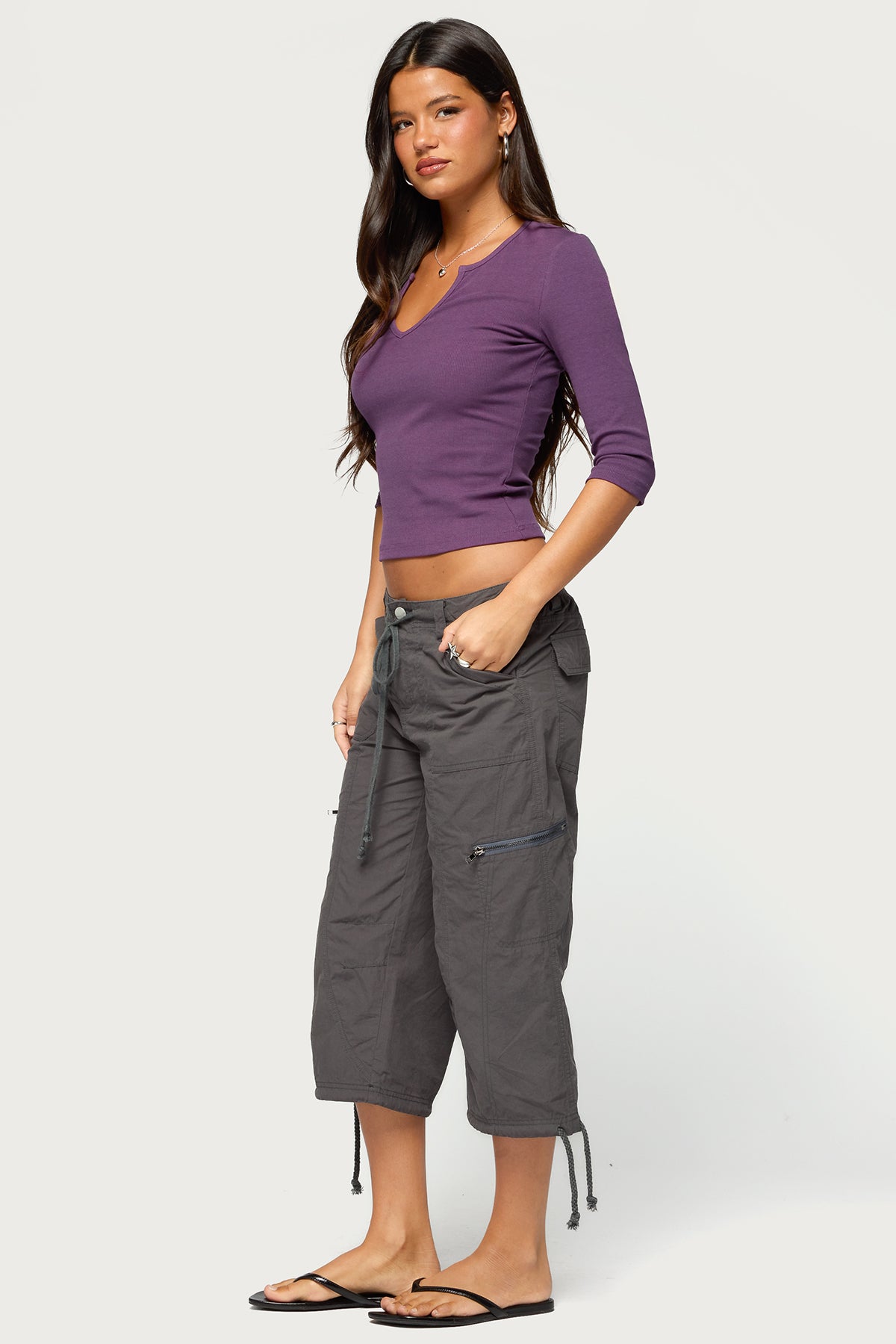 Quila Ribbed Three-Quarter Sleeve Top