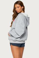 DJ Lover Zip Up Oversized Hoodie