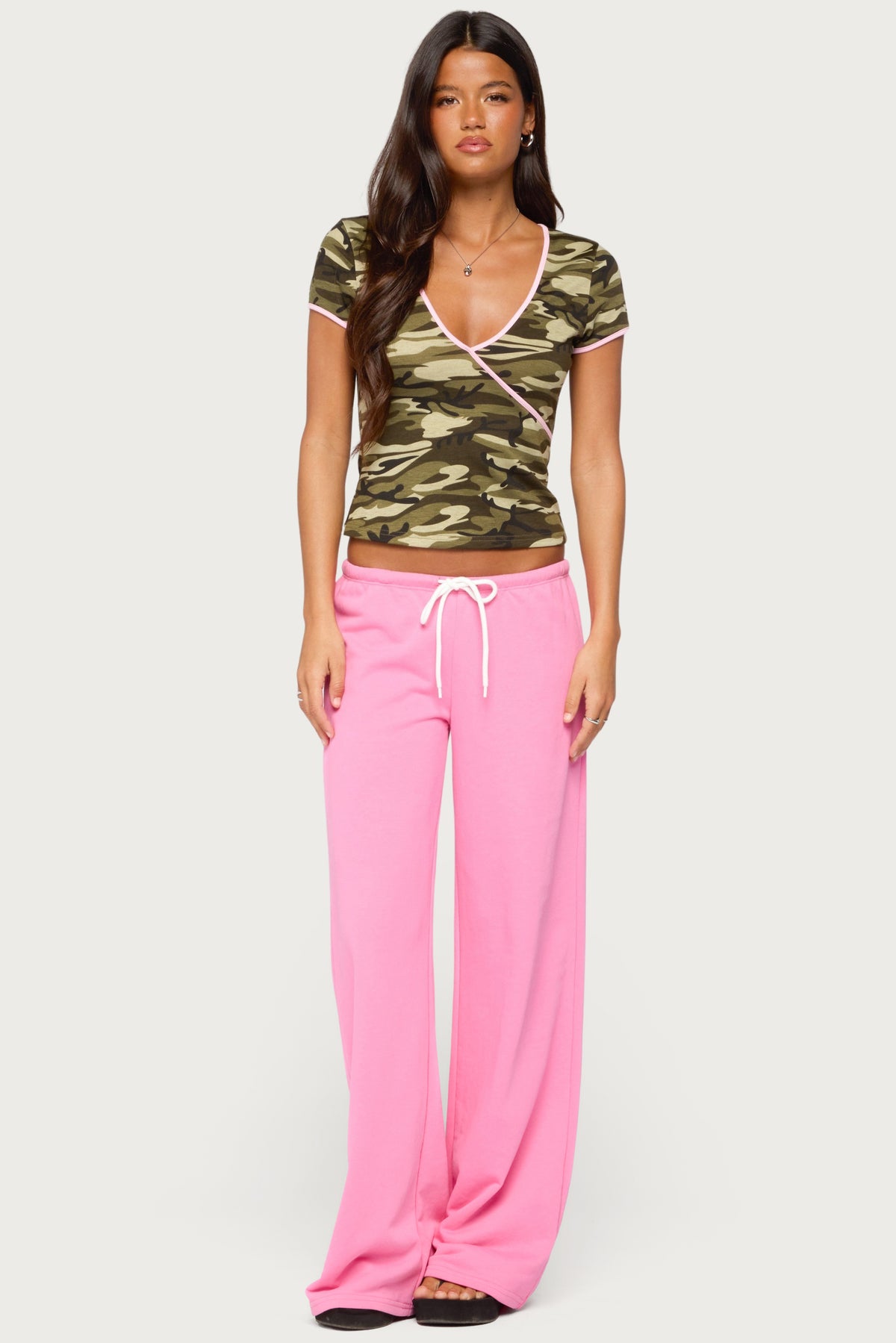 Teana Contrast Camo Top