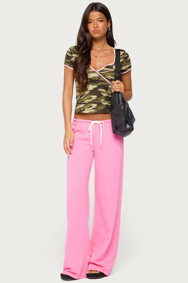 Teana Contrast Camo Top