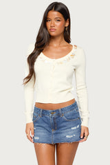 Eeva Iridescent Button Knit Cardigan