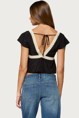 Kaela Lacey Flutter Sleeve Top