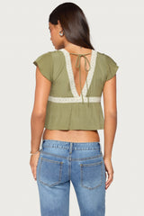 Kaela Lacey Flutter Sleeve Top