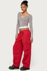 Maira Long Sleeve Constrast Layered Top